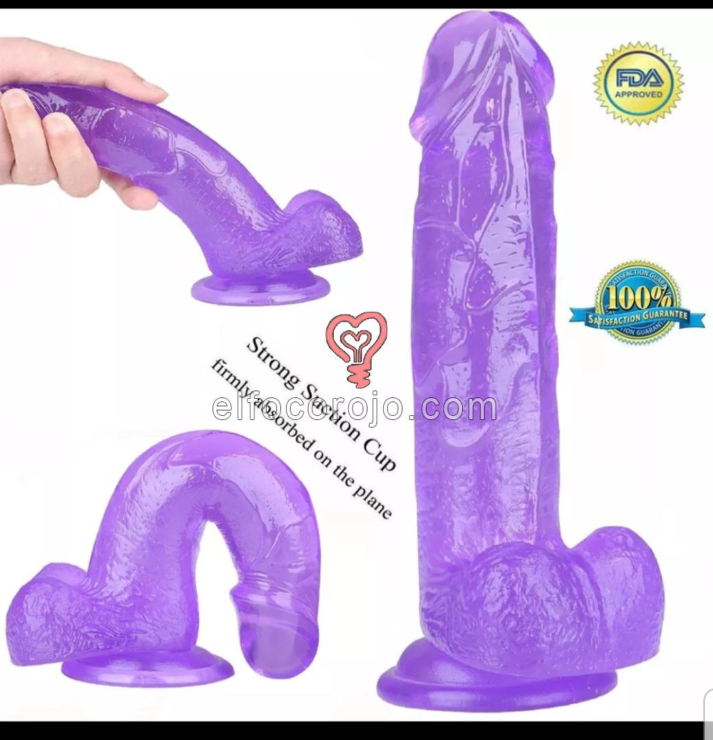 Consolador de 20cm violeta transparente en La Paz - elfocorojo